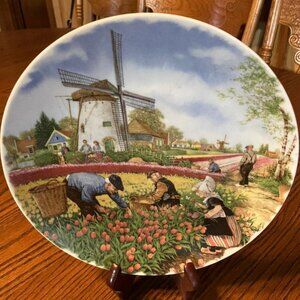 40 Yr Old Hand Painted Royal Schwahap Decorative Plate From Holland